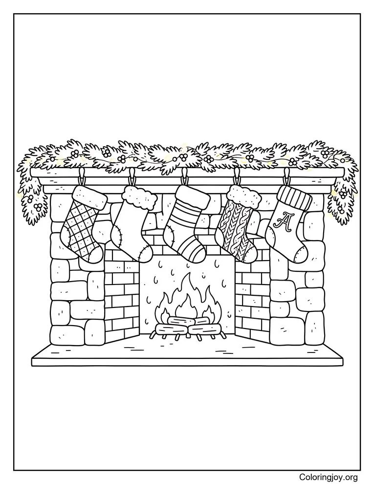 Christmas Stockings Hanging Over Fireplace