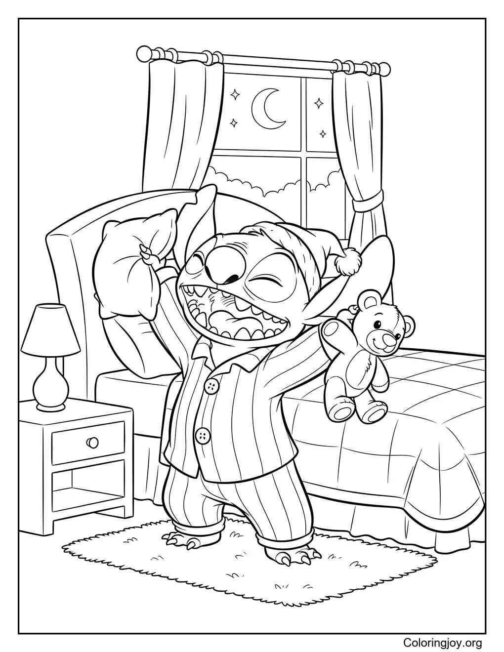 stitch in pajamas
