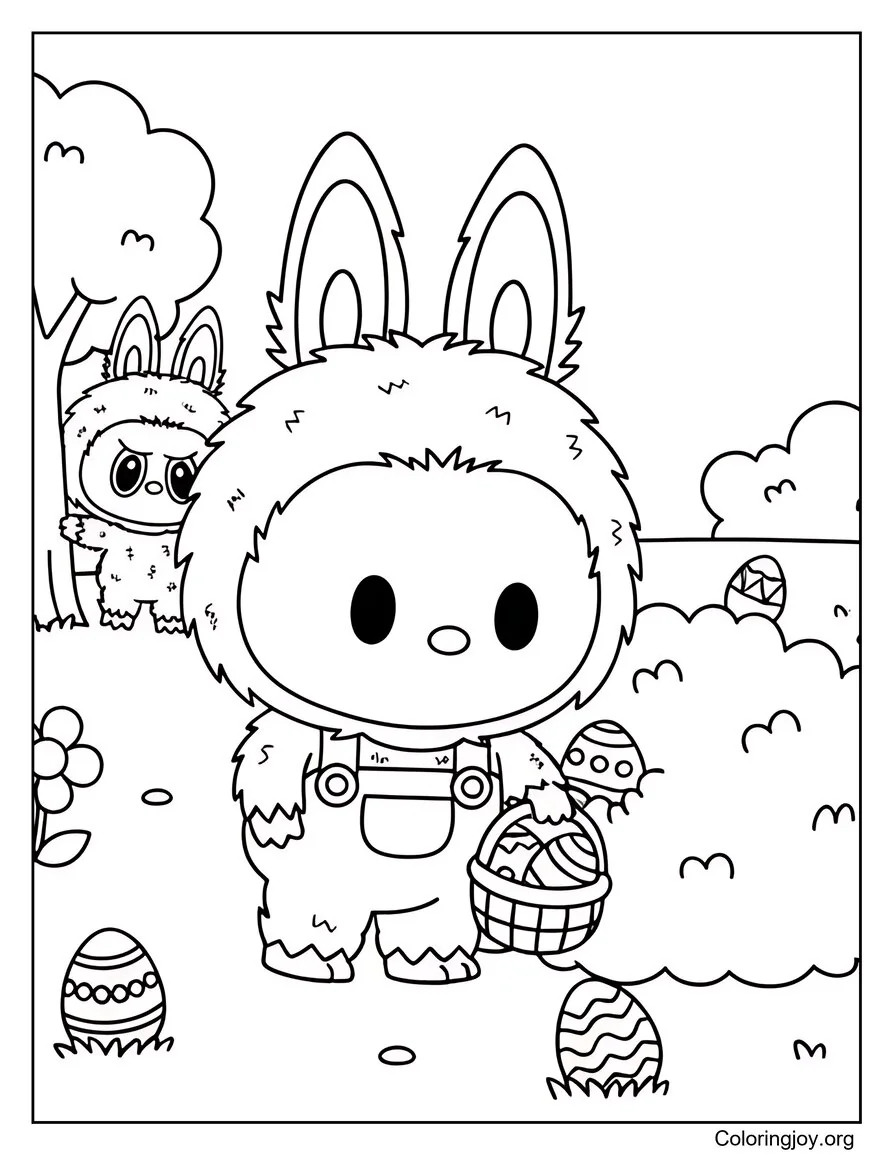 Labubu joins friends for an Easter egg hunt full of hidden eggs.