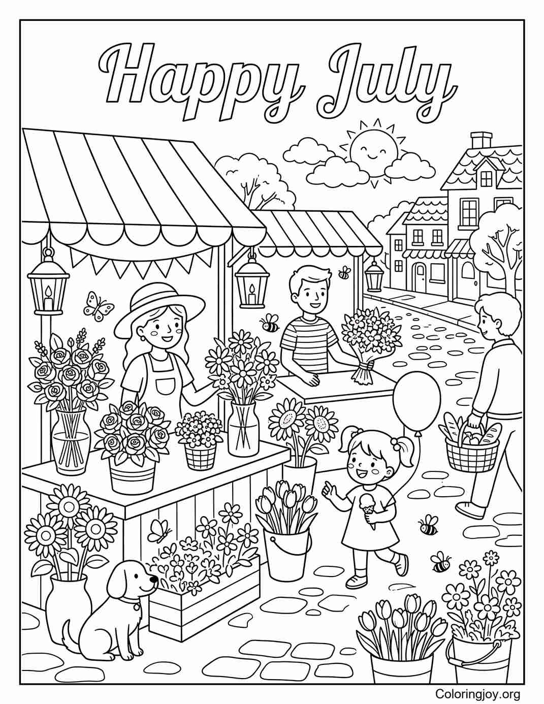 July Flower Market Morning