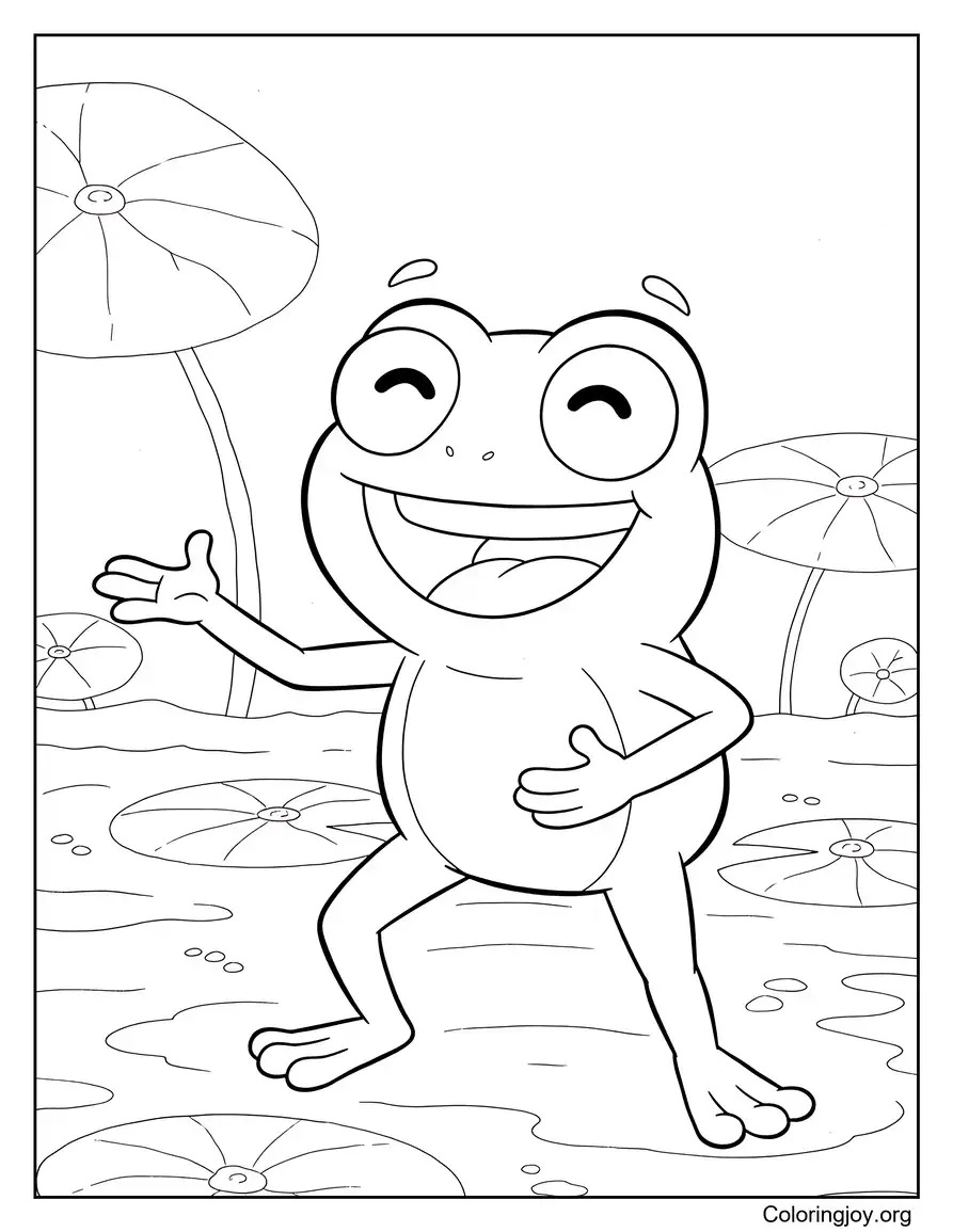 Sprig laughing joyfully with a big expressive smile.