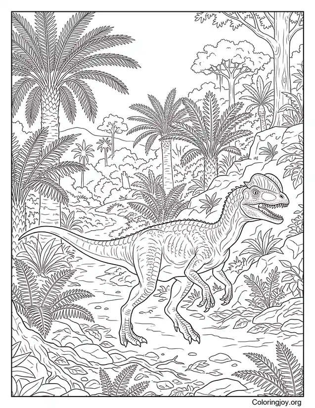 Dilophosaurus in the Early Jurassic Forest