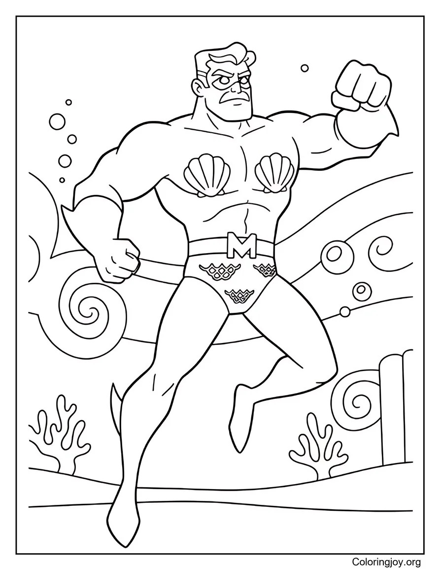 Mermaid Man Super Hero Pose