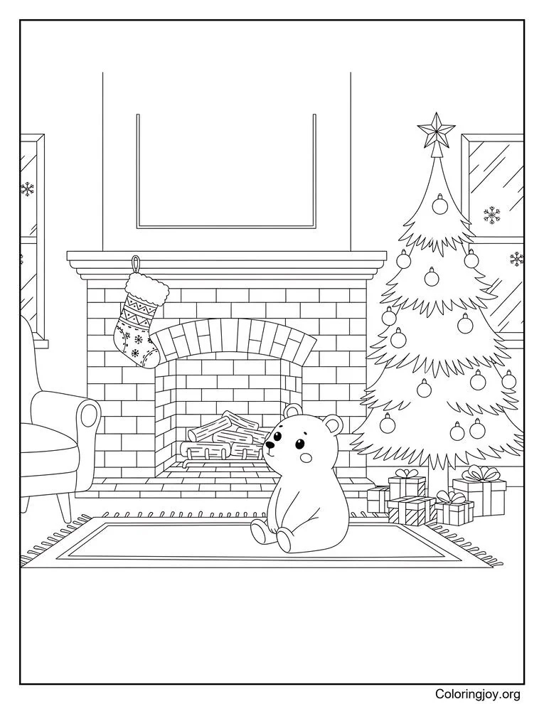 Christmas stocking in background with tree , firewall christmas vibe
