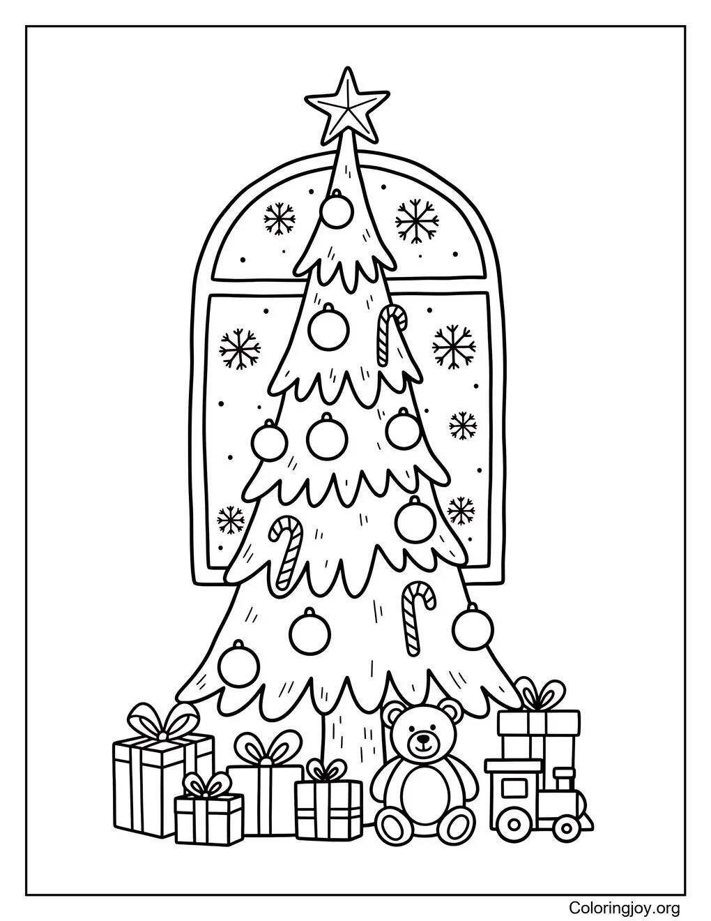 Christmas tree coloring page