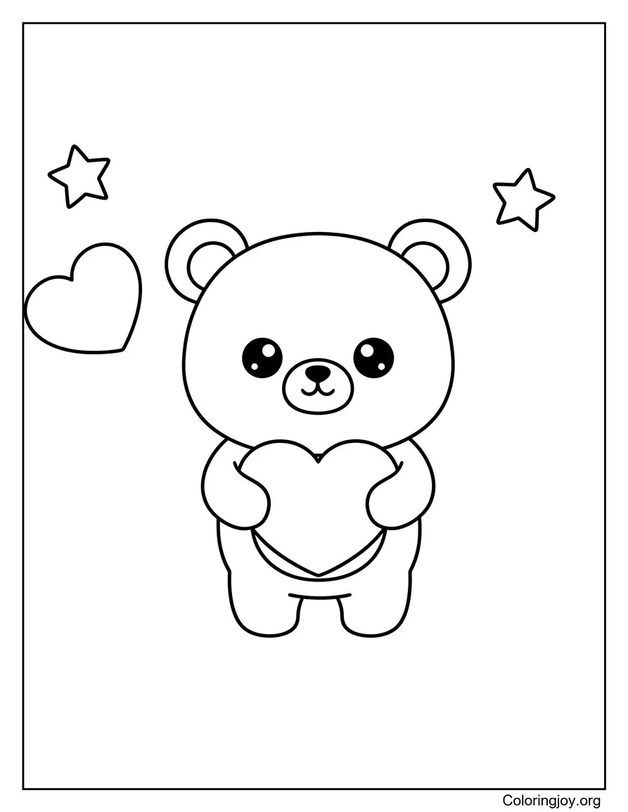 Bear Holding a Heart (Valentine Theme)