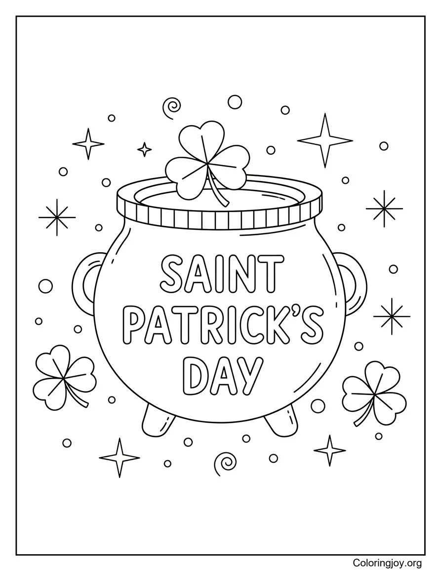 Gold Pot with St Patrick's Day