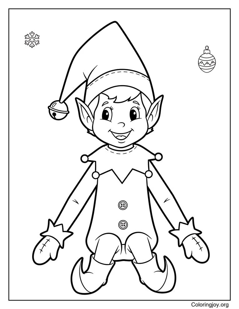 Charming Elf on the Shelf Character Coloring Page