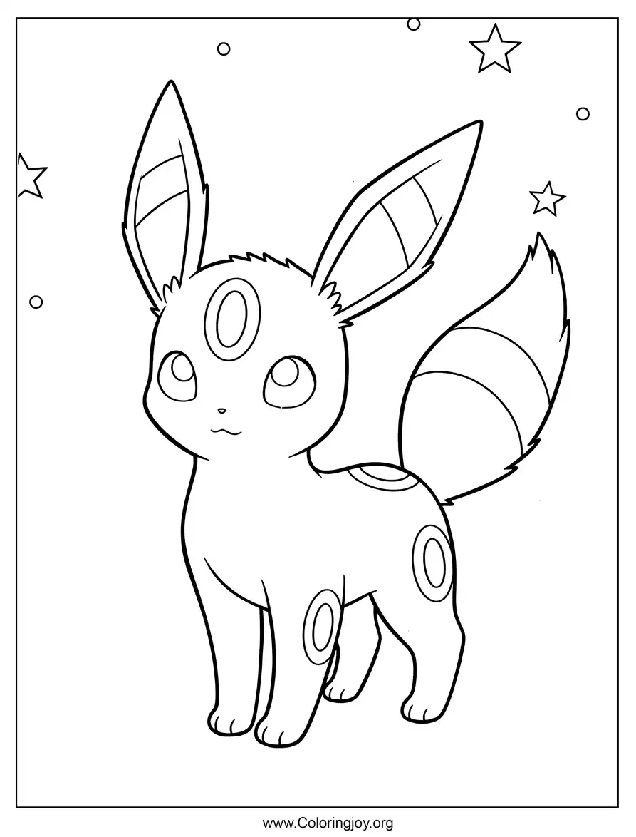 Umbreon Glow in the Night Coloring Page