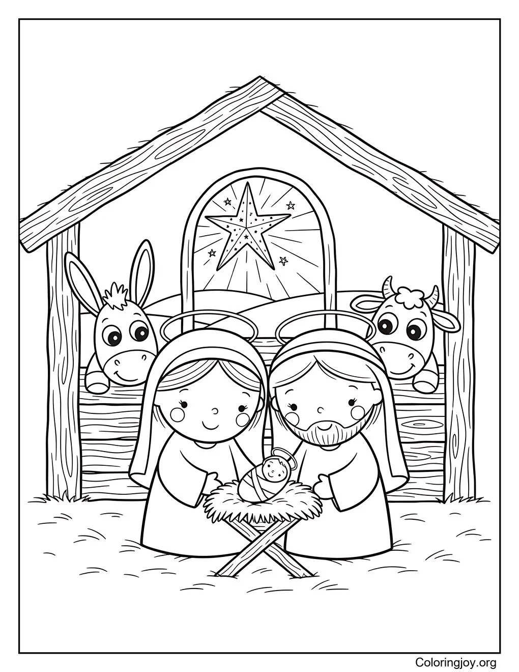 Nativity coloring page