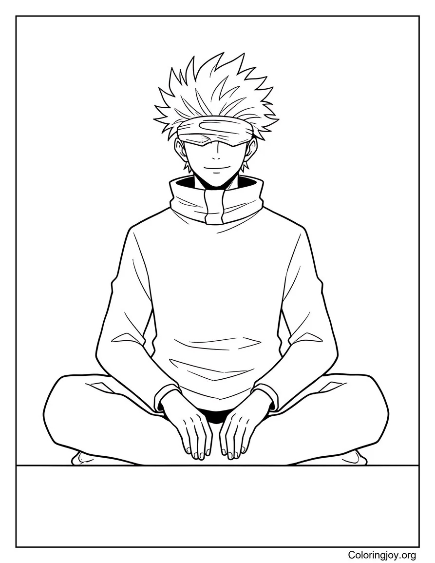 In a quiet moment, Gojo sits peacefully without worry.