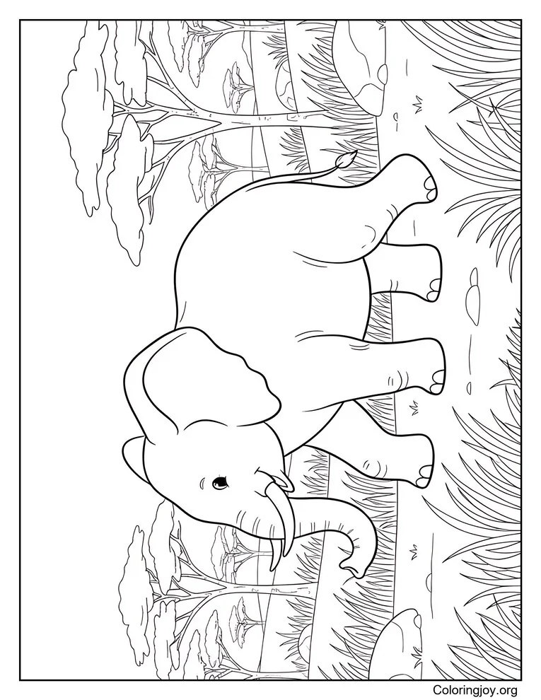 Elegant elephant shows detailed floral and balanced patterns across its body.