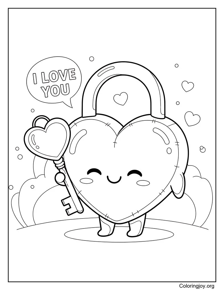 Lock and Key I Love You Design