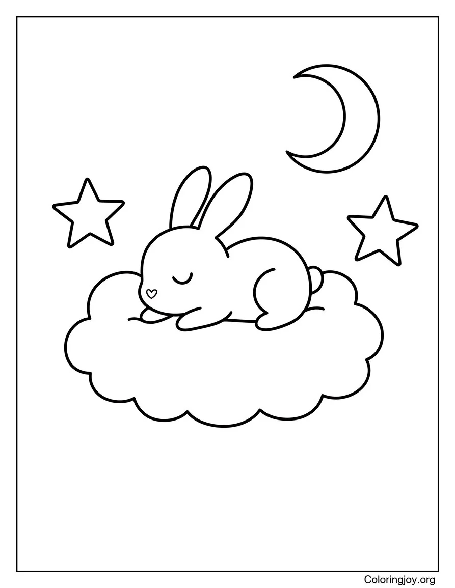 Tiny preschool bunny stands with simple shapes and no complex details.