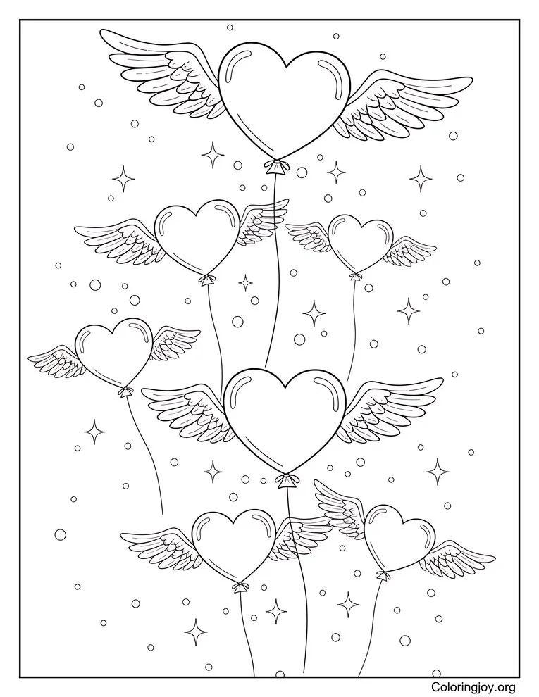Flying Angel Heart Balloons