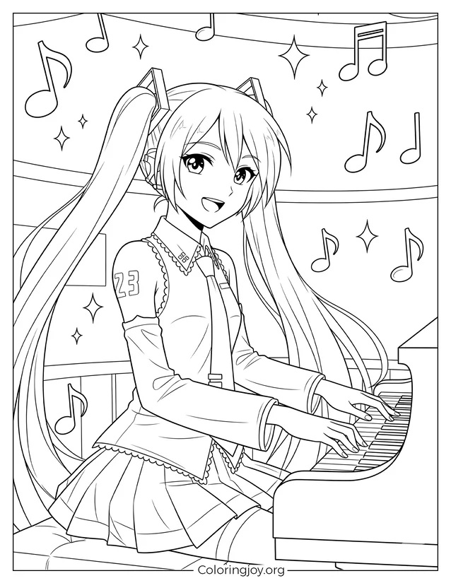 Miku at the Grand Piano