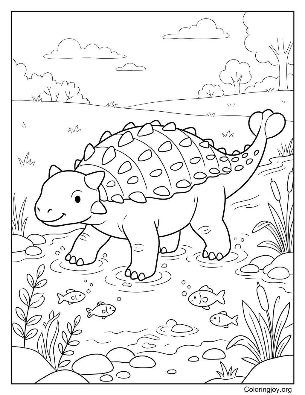 River Crossing Ankylosaurus