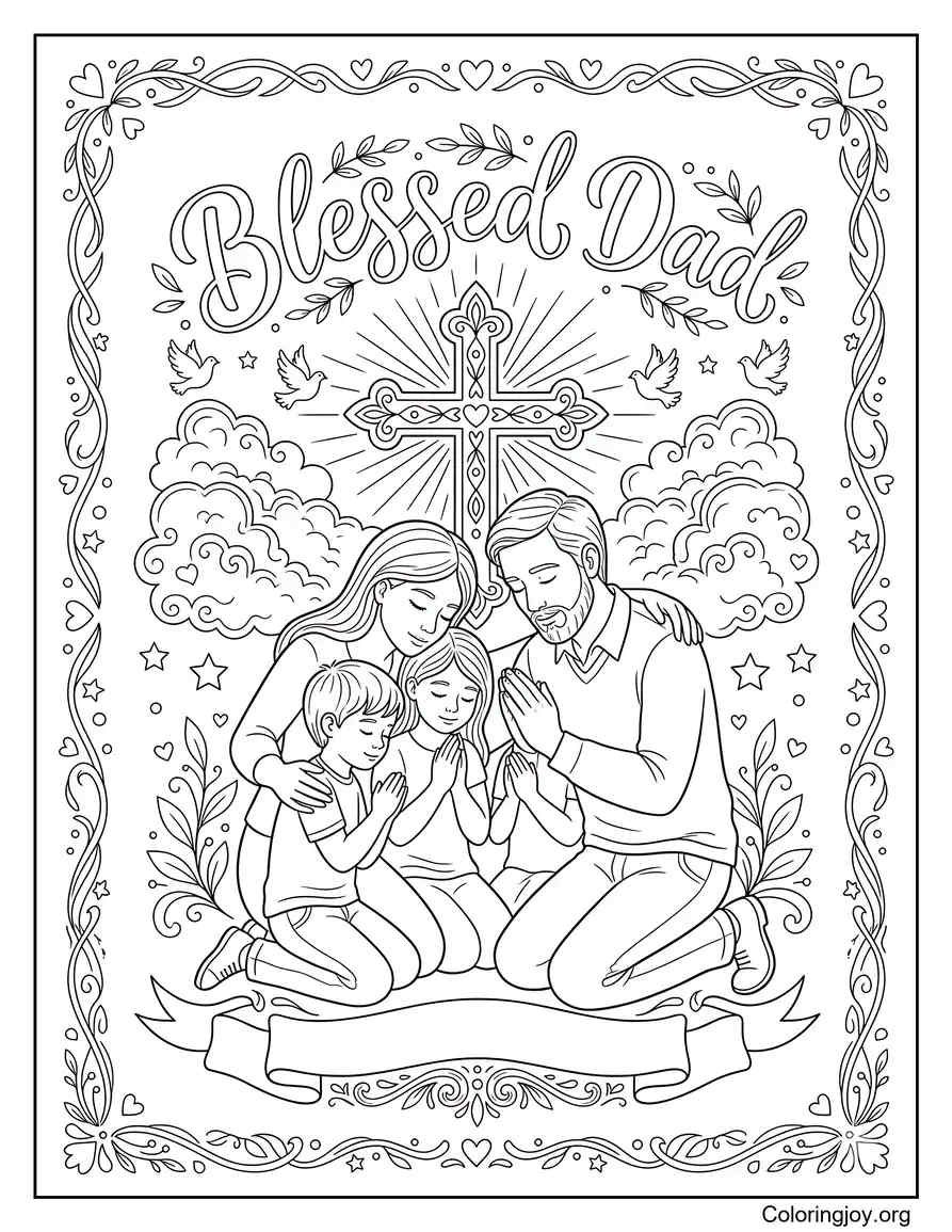Religious Fathers Day Coloring Page
