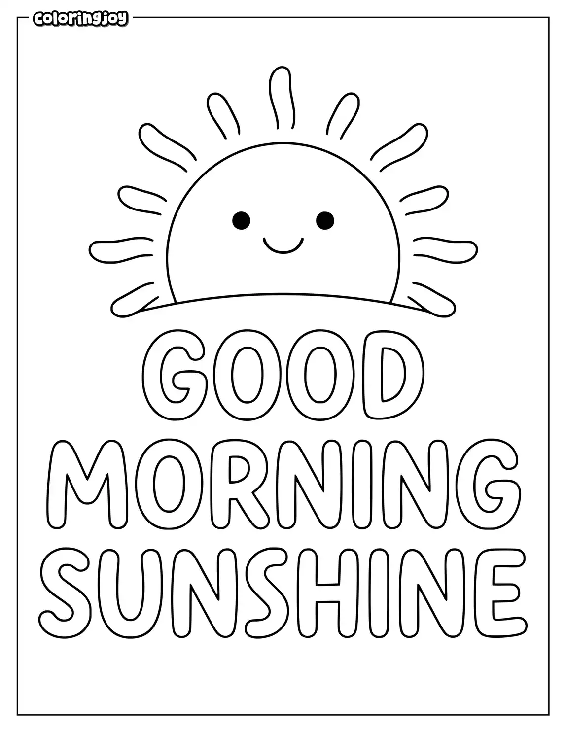 Bright sun with cheerful curved rays.