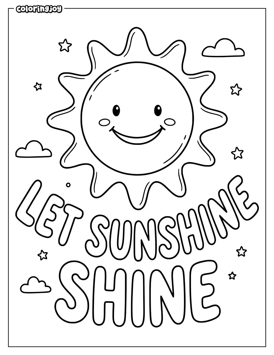 Joyful sun with smooth friendly rays.