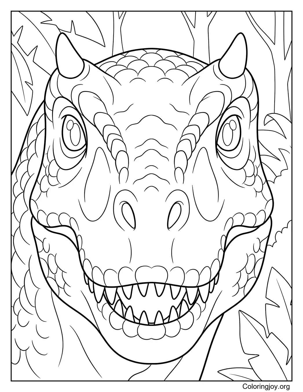 Detailed realistic Allosaurus close-up face