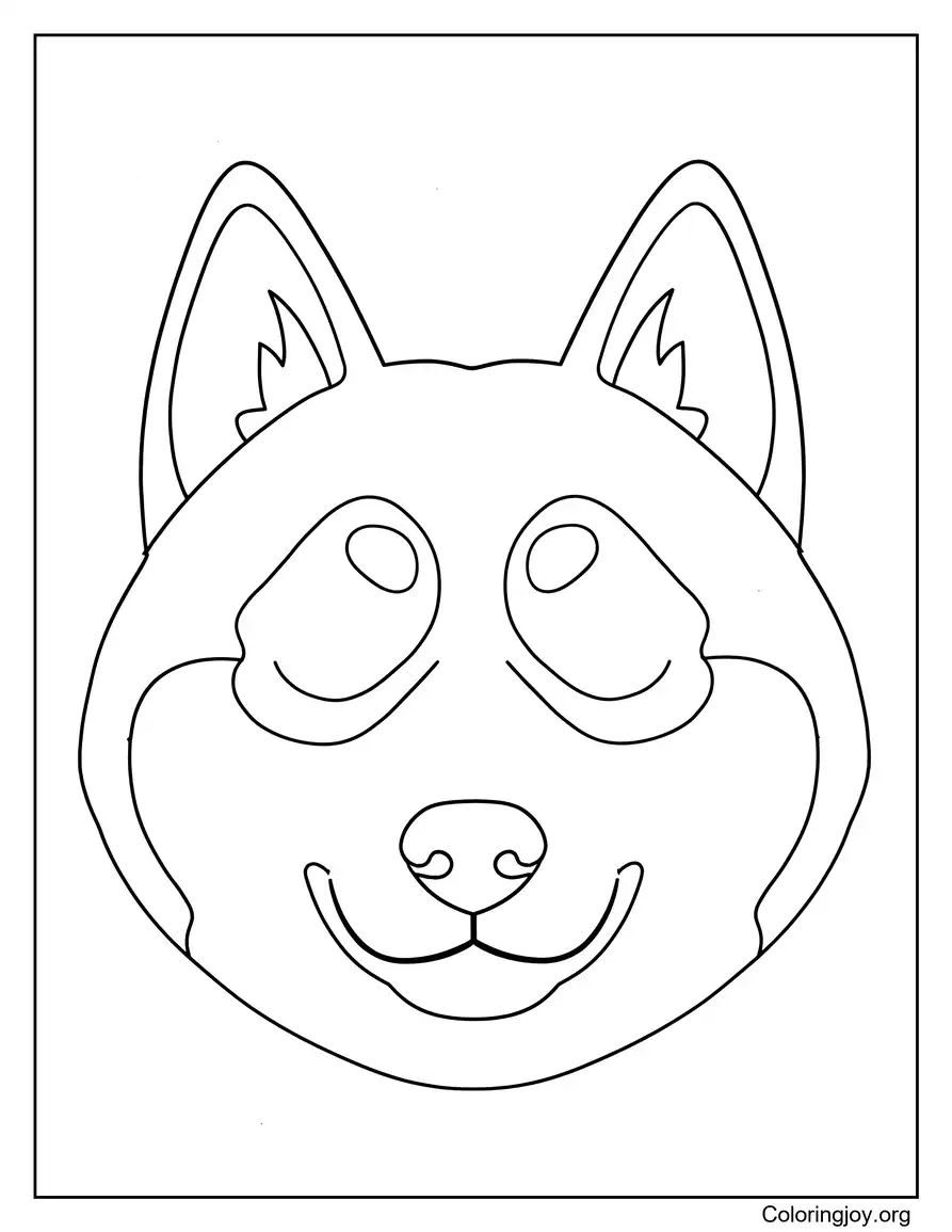 Husky face sketch focusing on eyes and markings
