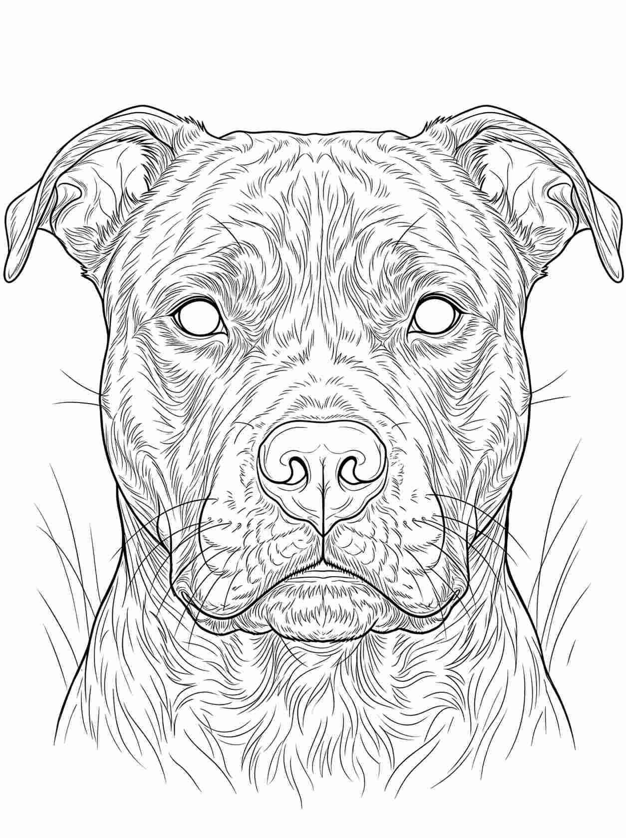 Realistic Pitbull Portrait