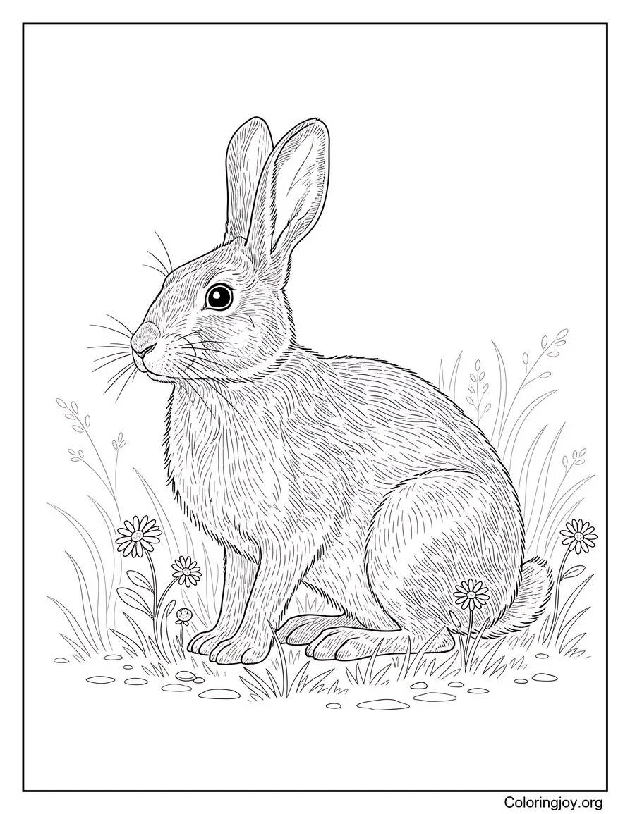 Rabbit Family In Nature Realistic