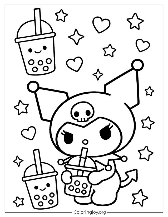 Kuromi Boba Themed
