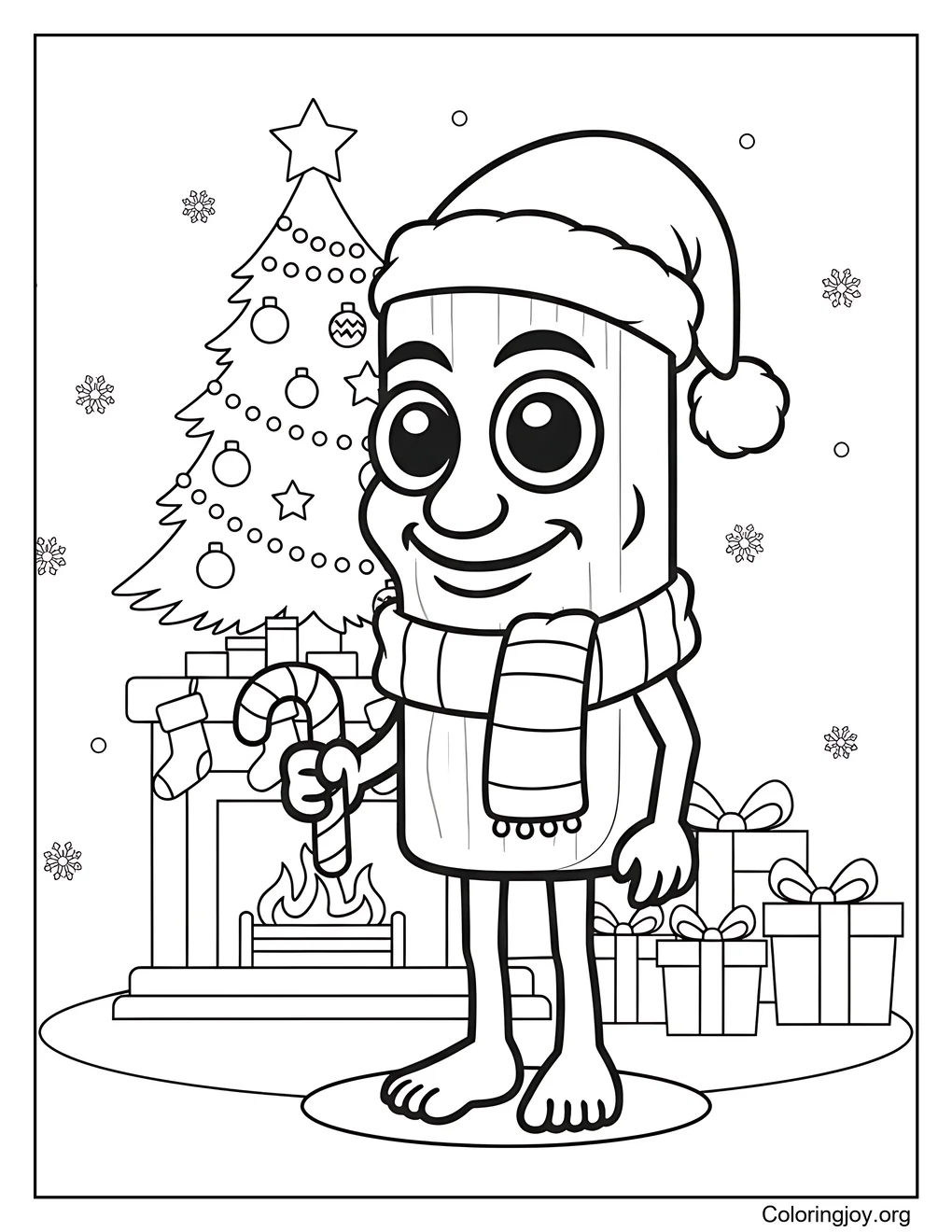 Tung Tung Tung Sahur Christmas coloring page