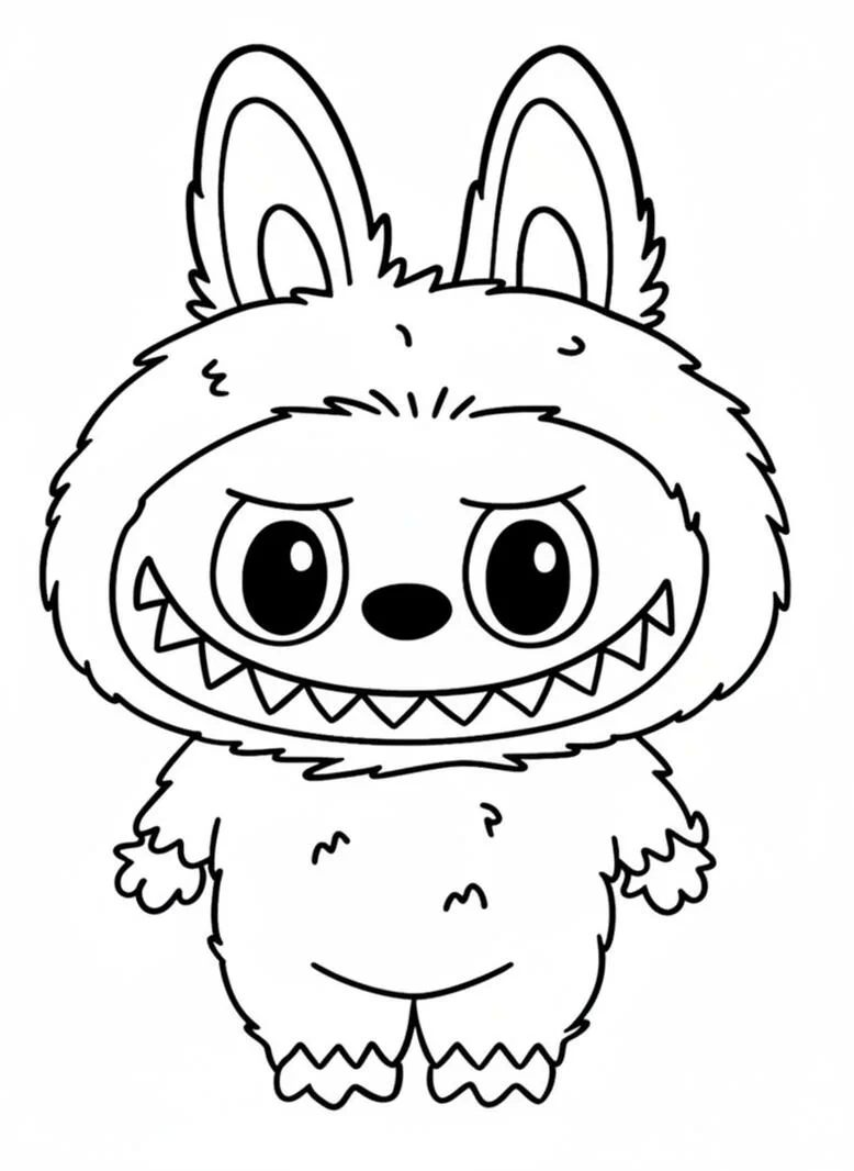 labubu printable coloring page