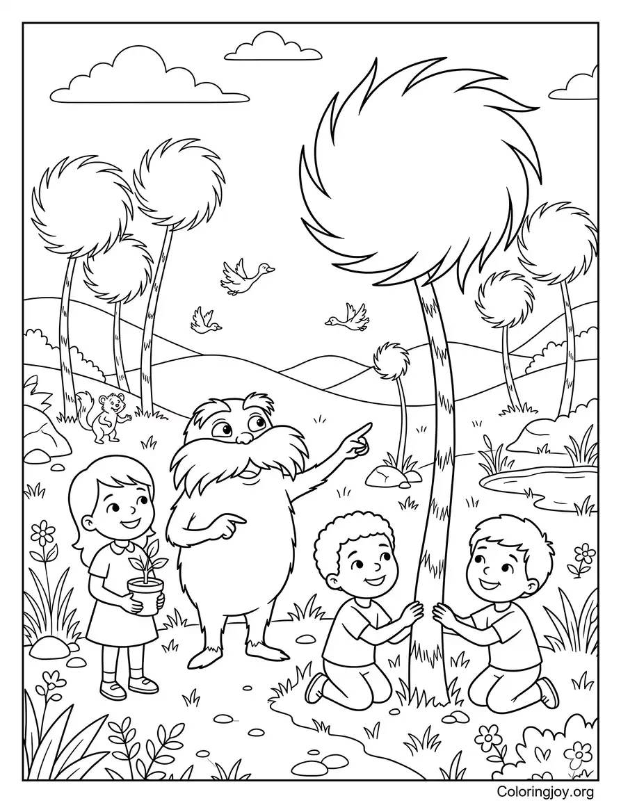 Lorax Teaching Kids About Nature Coloring Page