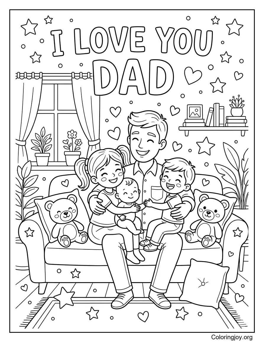 I Love You Dad Coloring Page