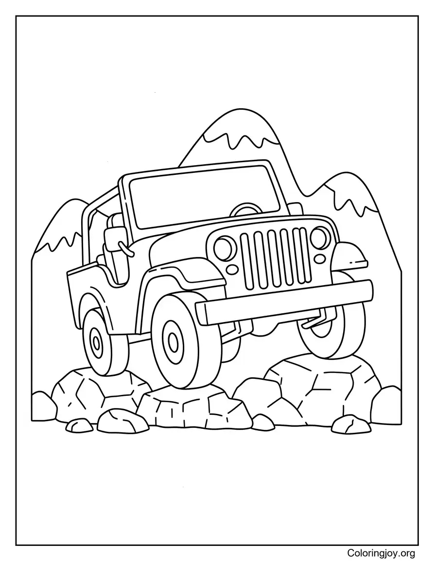 Military Jeep in an Action Moment