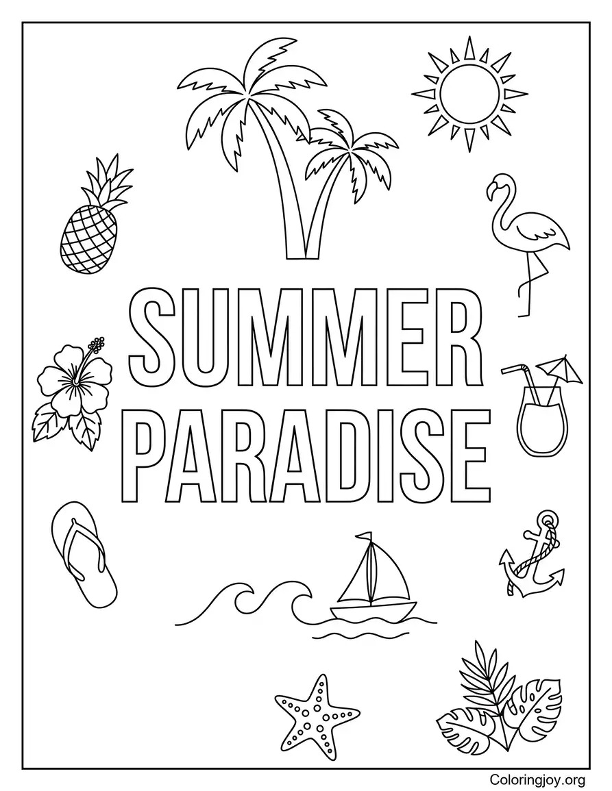 Summer Paradise Doodle Printables