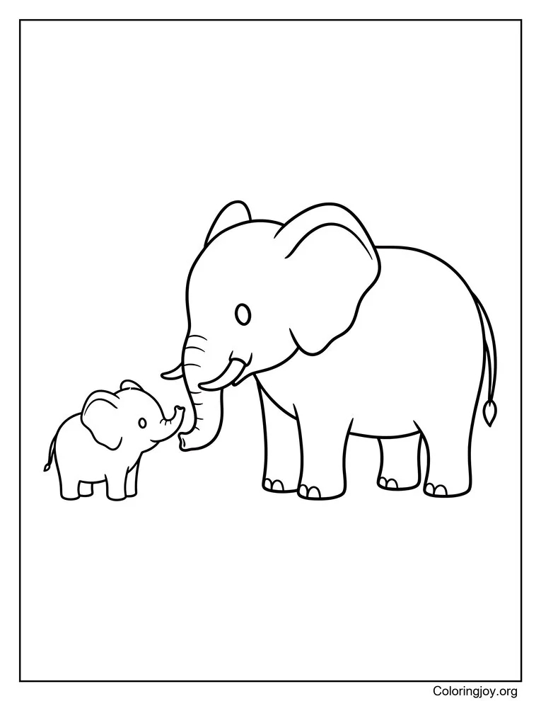 Smiling elephant faces forward with a bright and friendly expression.
