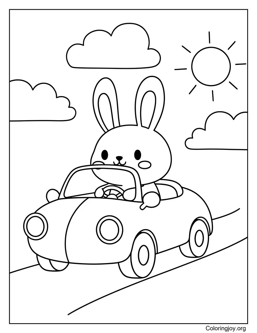 Riding a bike, a cute bunny pedals happily with no distractions.