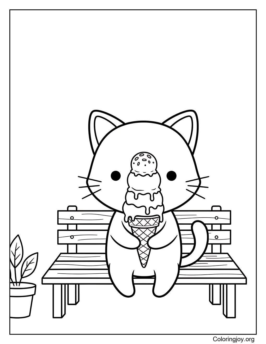 Cooling off, this hairless cat enjoys ice cream on a sunny day.