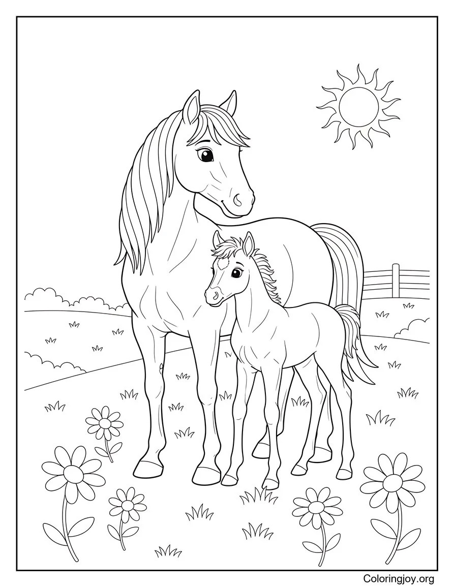 Mother Horse and Foal