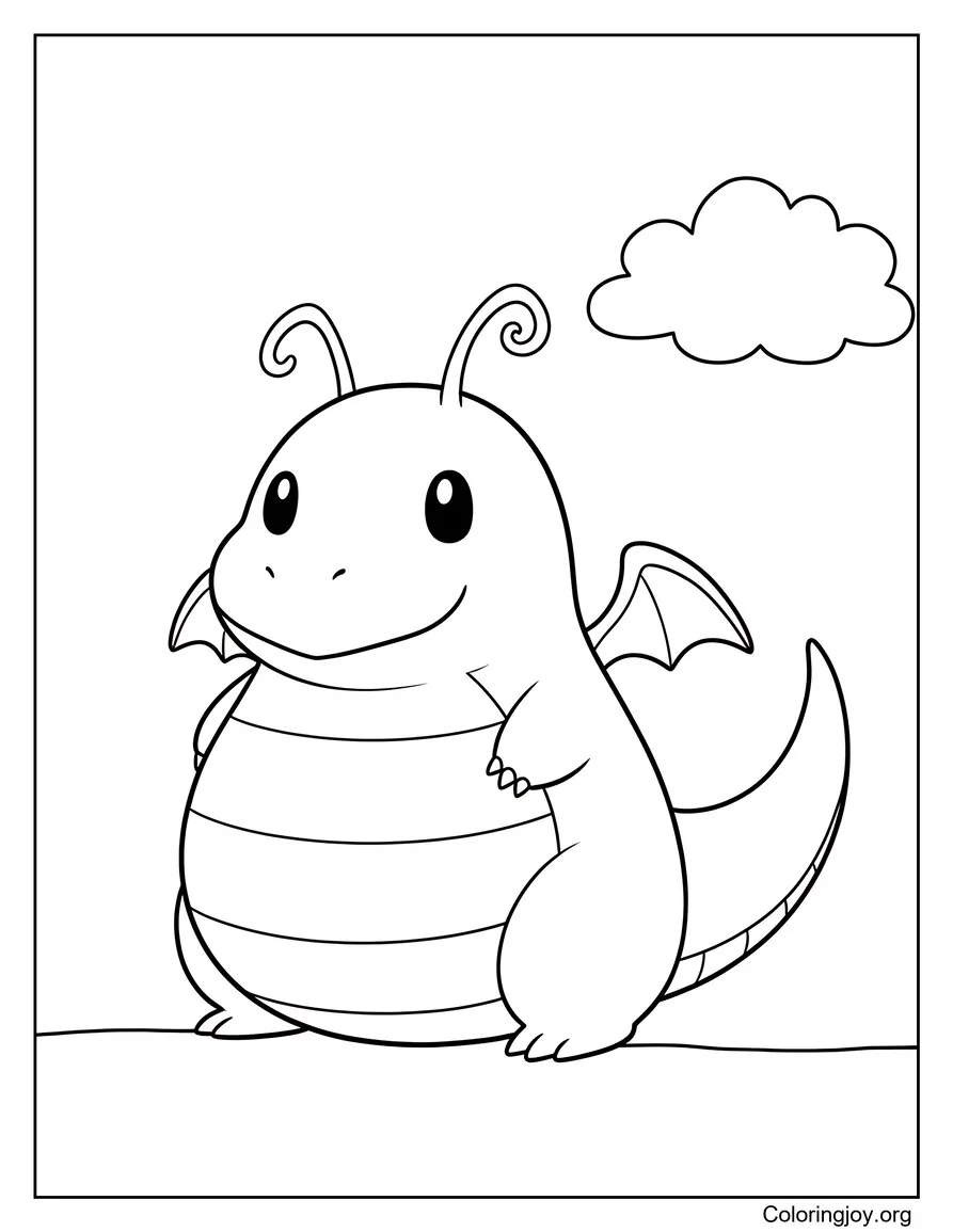This round dragon sits calmly and waits for bright colors.