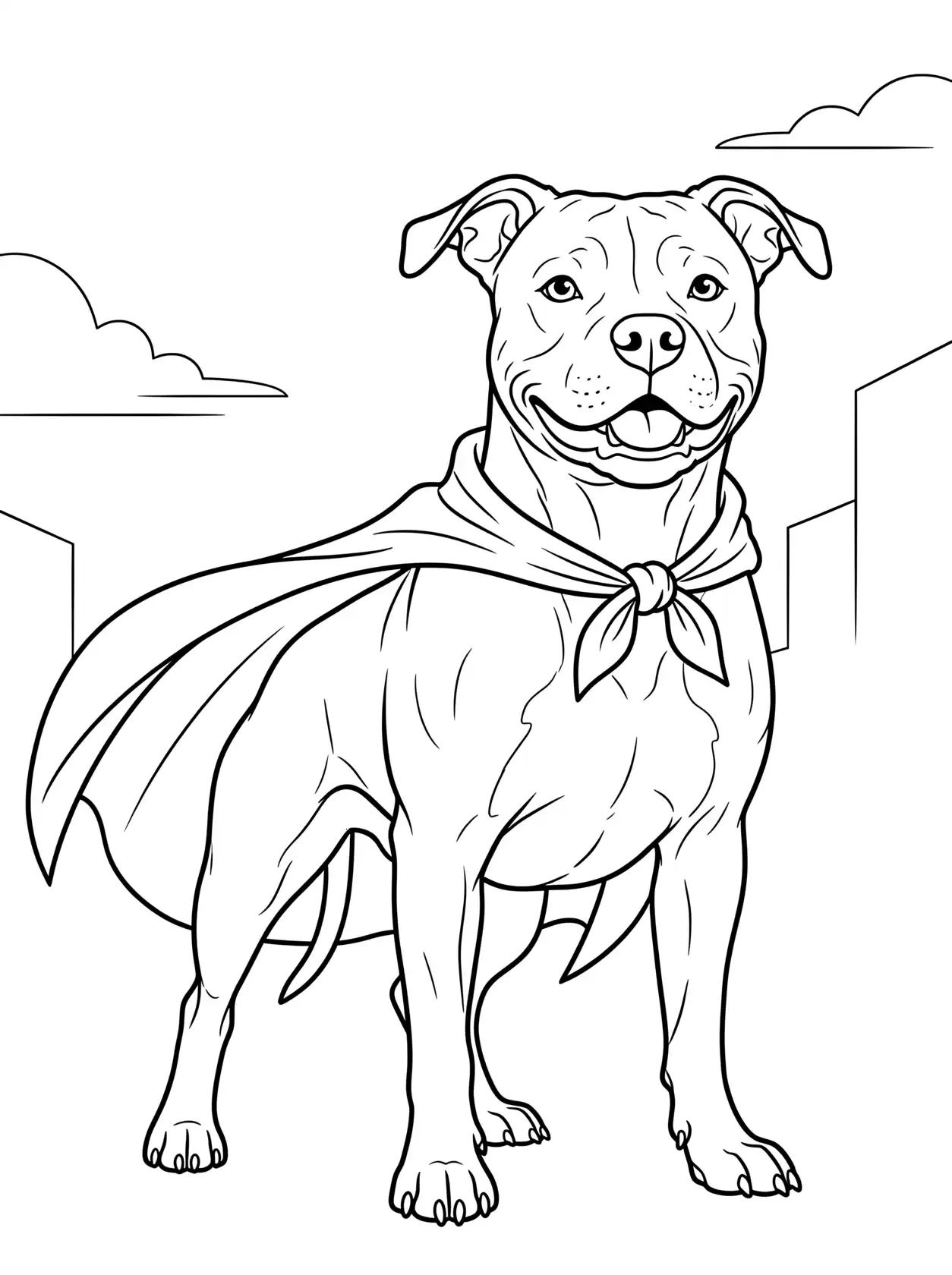 Pitbull Superhero Pose