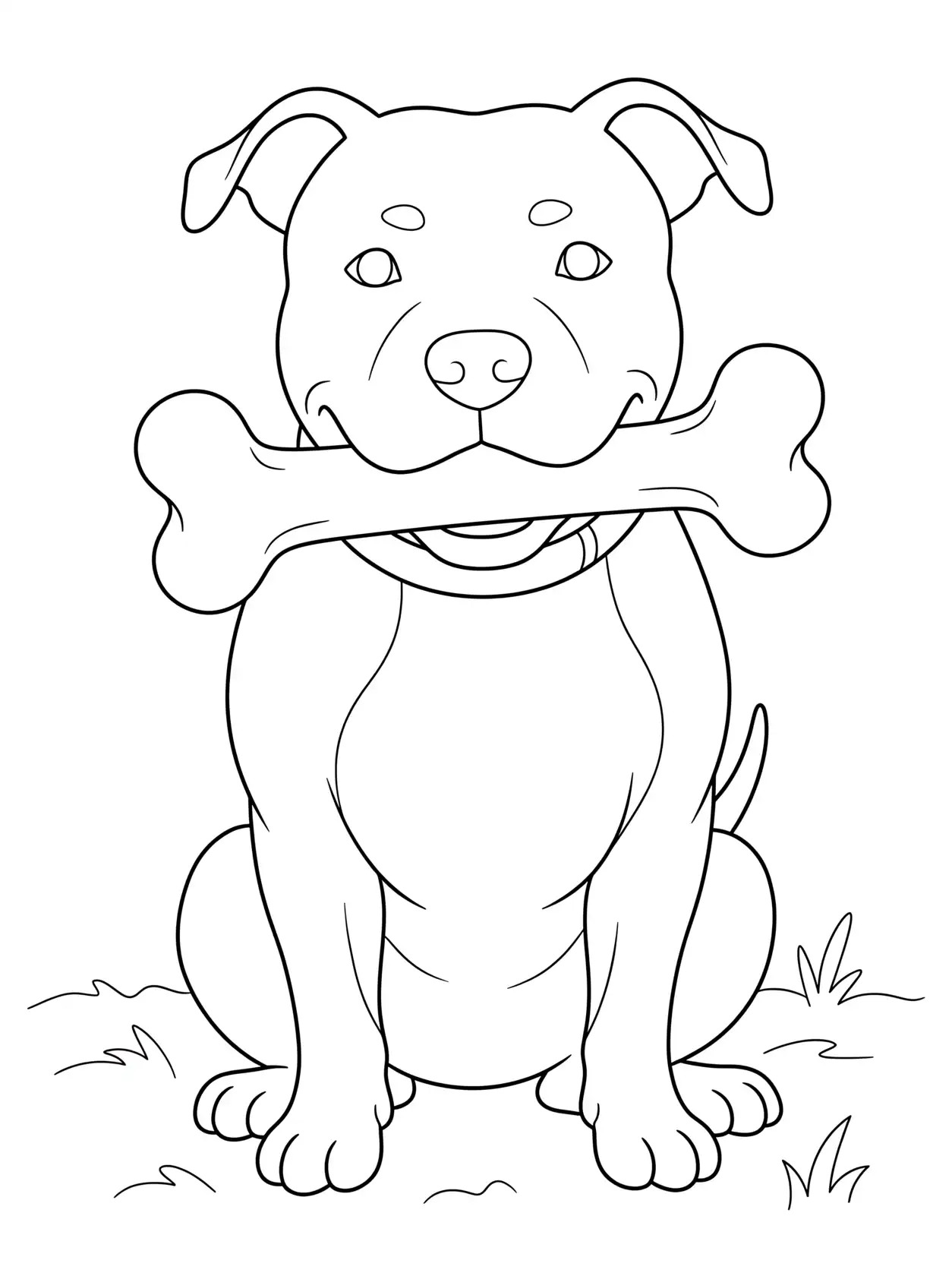 Pitbull With Bone