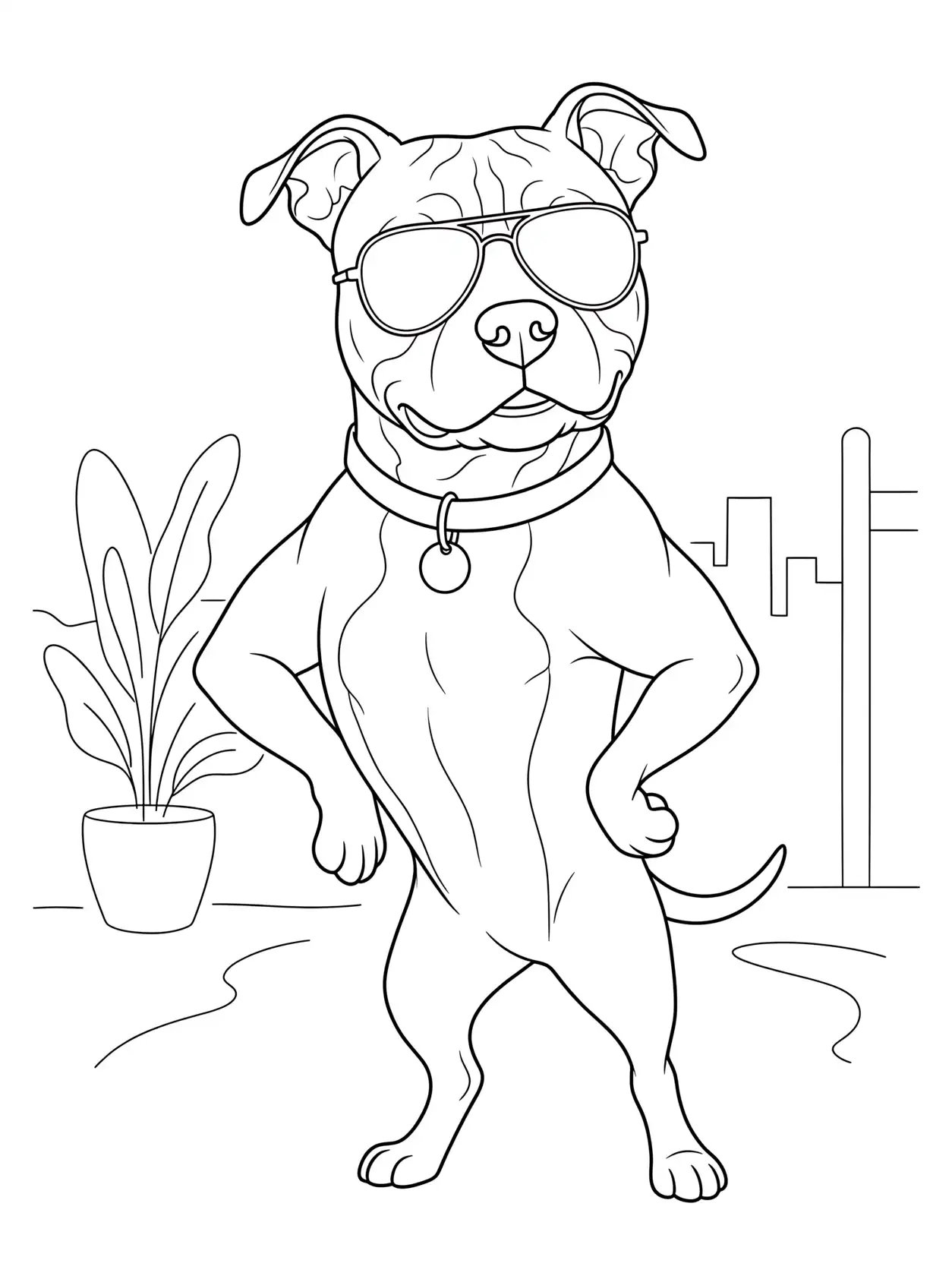 Pitbull With Sunglasses