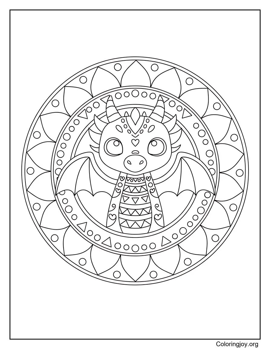 Tribal Dragon Mandala Design