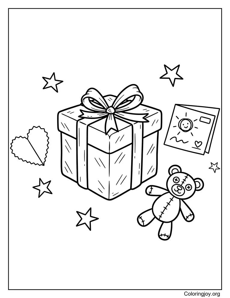 DIY homemade gift coloring pages