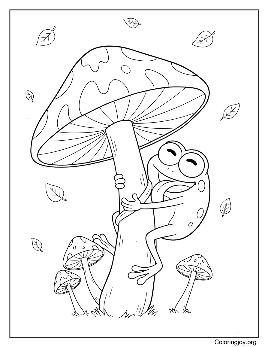 Sprig climbing a giant mushroom in a magical forest environment.