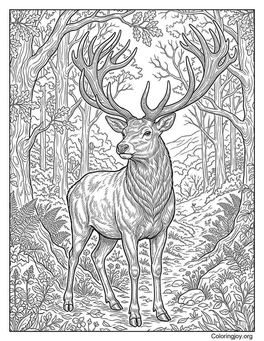 Majestic Stag With Antlers