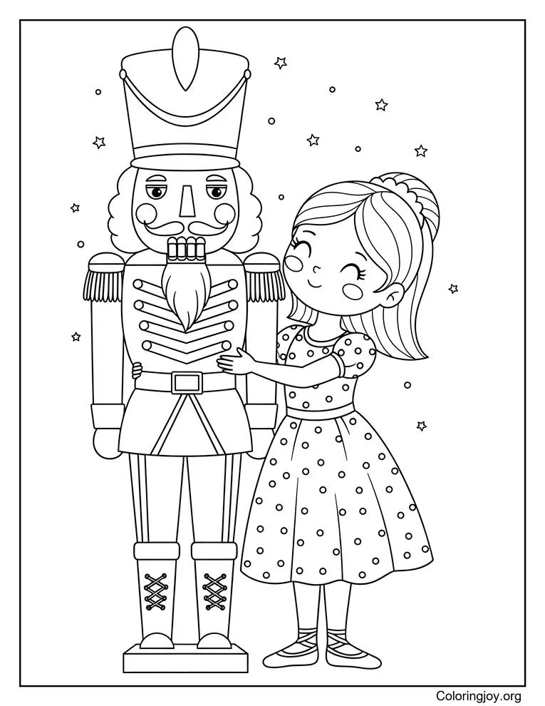 Nutcracker Story Coloring Page Featuring Clara