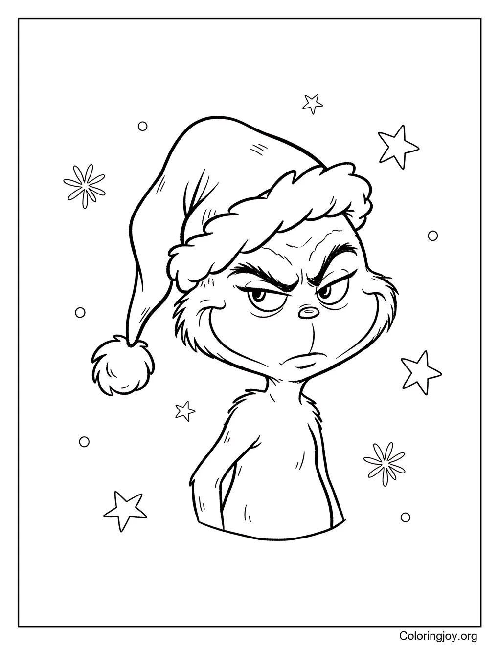grinch wearing a big santa hat