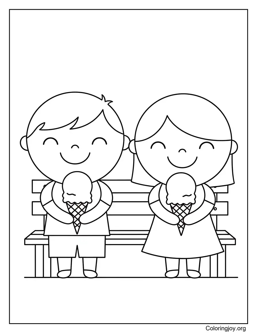 Kids Enjoying Ice Cream At The Park